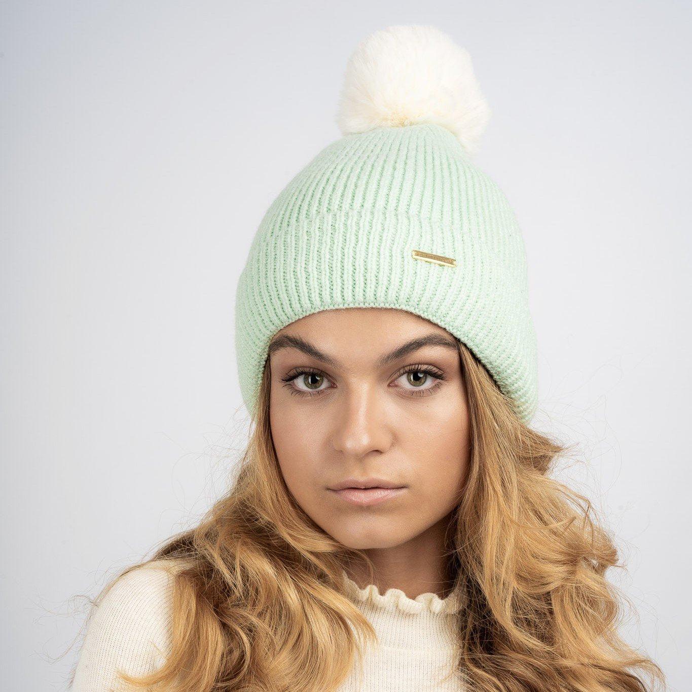 Fifi Fleece Lined Beanie Mint Cream The Pretty Hat