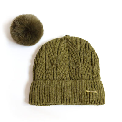 Best Ever Beanie - Khaki Satin Lined