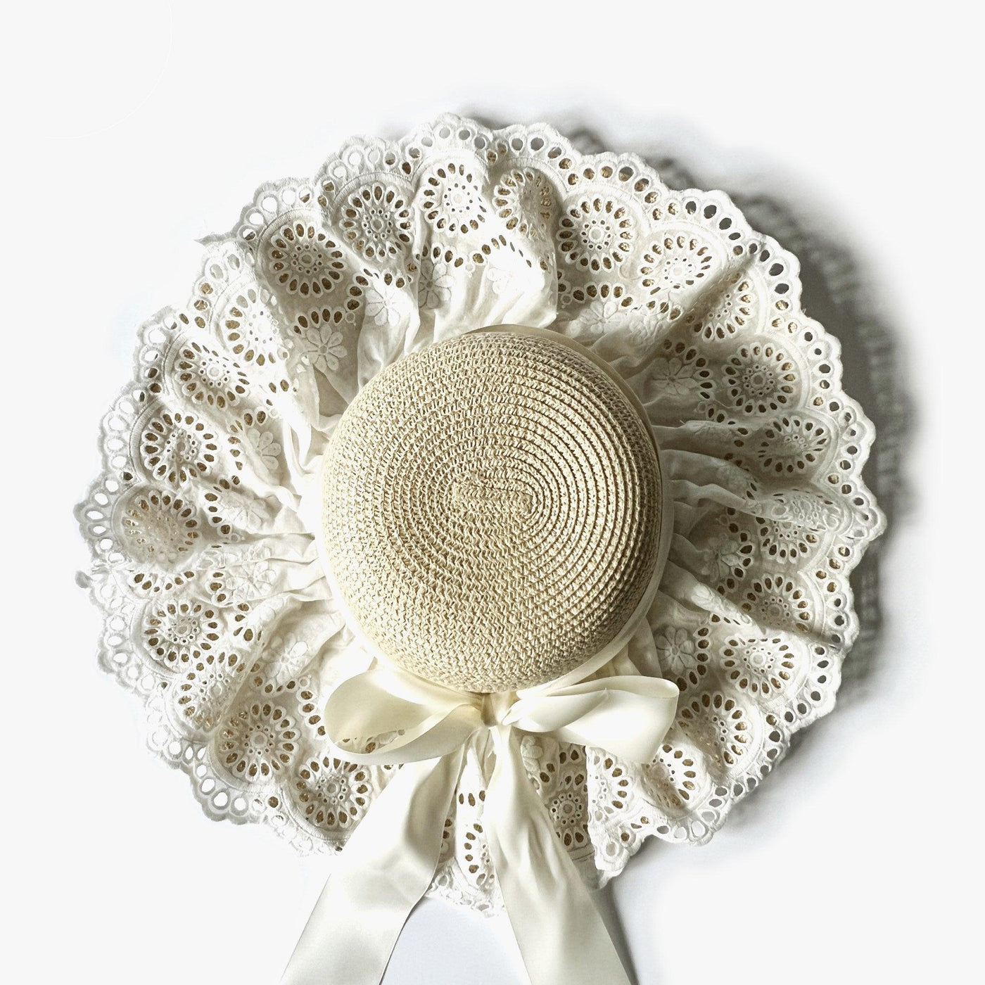 Daphne Broderie Anglaise Straw Hat - The Pretty Hat
