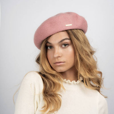 Regina Adjustable Wool Beret - Blush Pink - The Pretty Hat