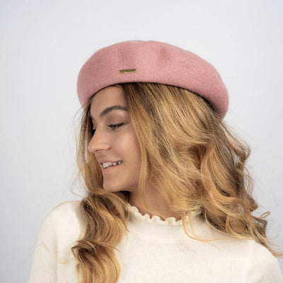 Regina Adjustable Wool Beret - Blush Pink - The Pretty Hat