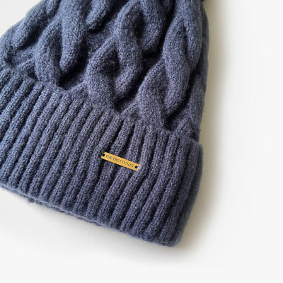 Kate Fleece Lined Beanie - Navy Blue - The Pretty Hat