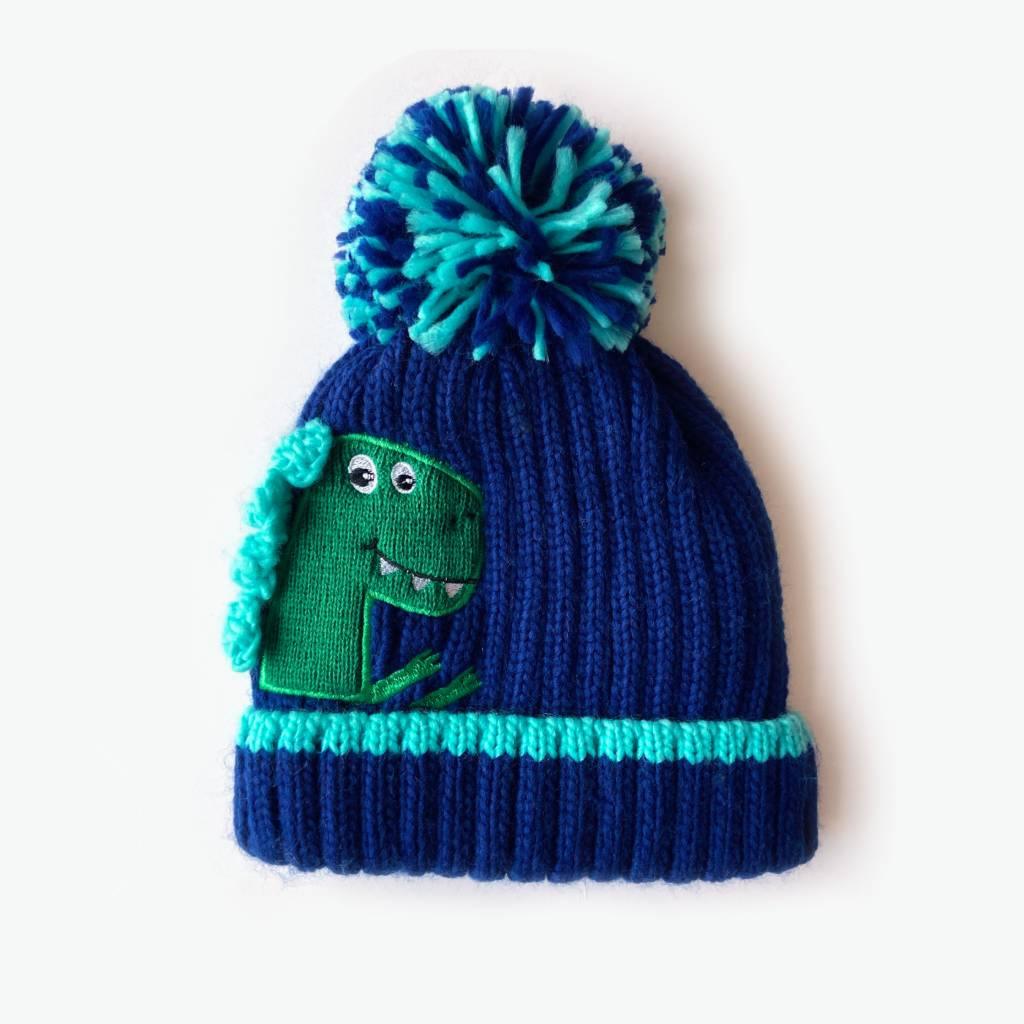 Arthur Embroidered Dino Kids Beanie - Blue (Age 3-6) - The Pretty Hat
