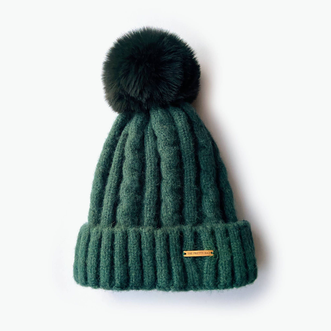 Laura Satin Lined Beanie With Detachable Pom - Emerald Green - The Pretty Hat