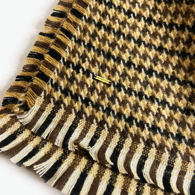 Hoxton Oversized Houndstooth Scarf - Brown - The Pretty Hat
