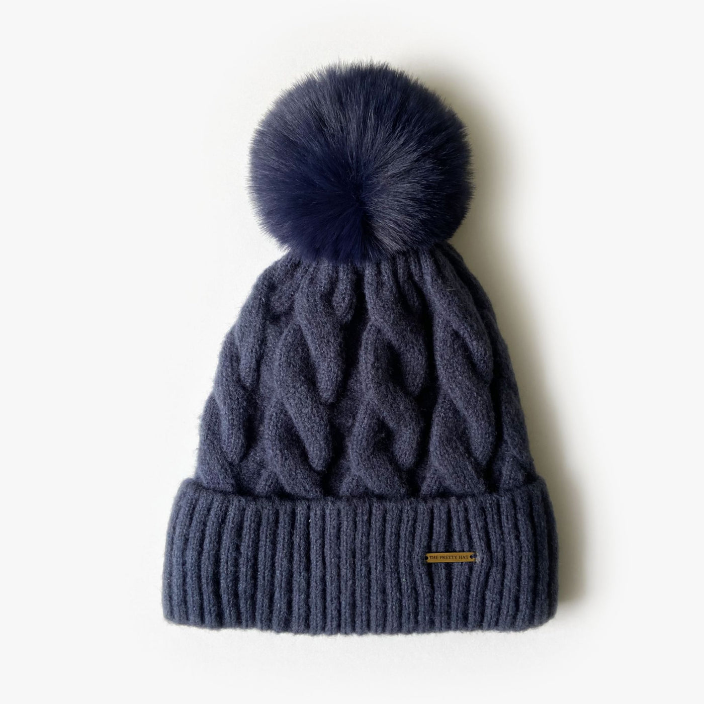 Kate Fleece Lined Beanie - Navy Blue - The Pretty Hat