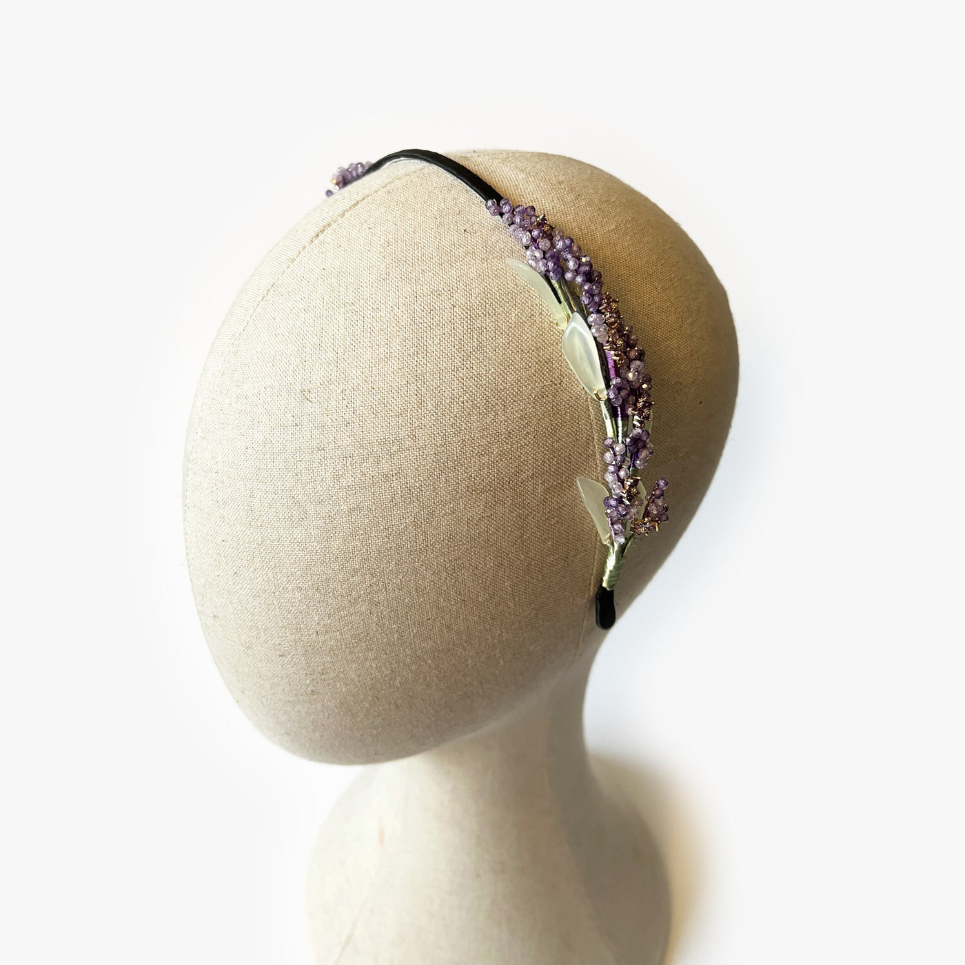 Lavender and Jade Dainty Crystal Headband - The Pretty Hat