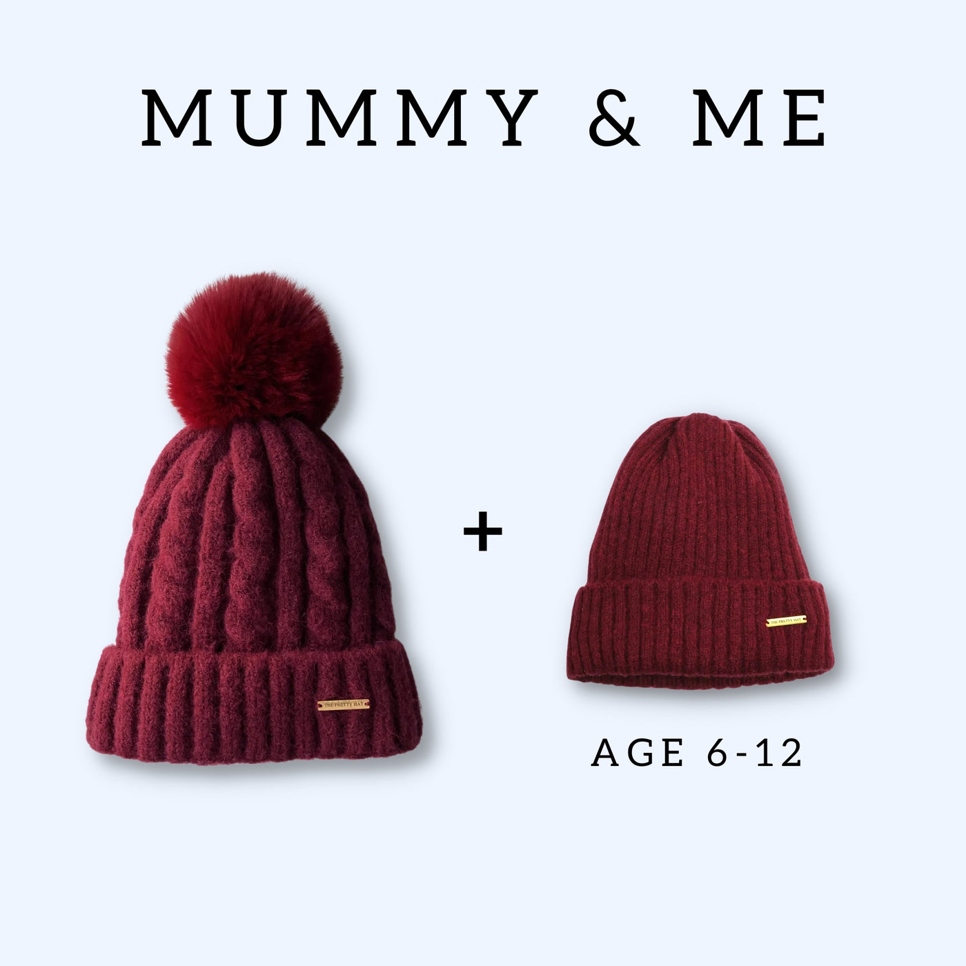 Mummy & Me Satin Lined Beanie Bundle - Ruby Red