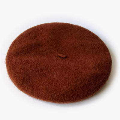 Danielle Satin Lined Beret - Rust Brown - The Pretty Hat
