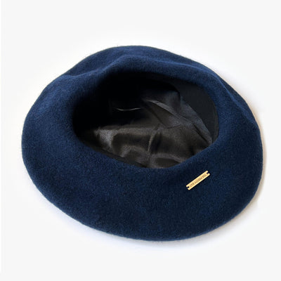 Danielle Satin Lined Beret - Petrol Blue - The Pretty Hat