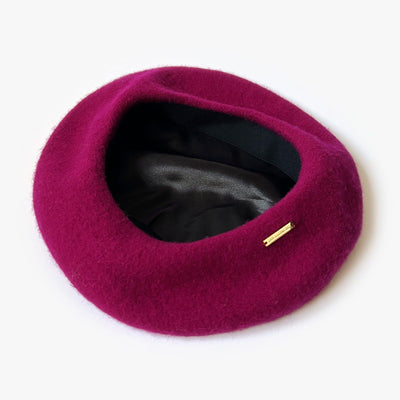 Danielle Satin Lined Beret - Fuschia - The Pretty Hat