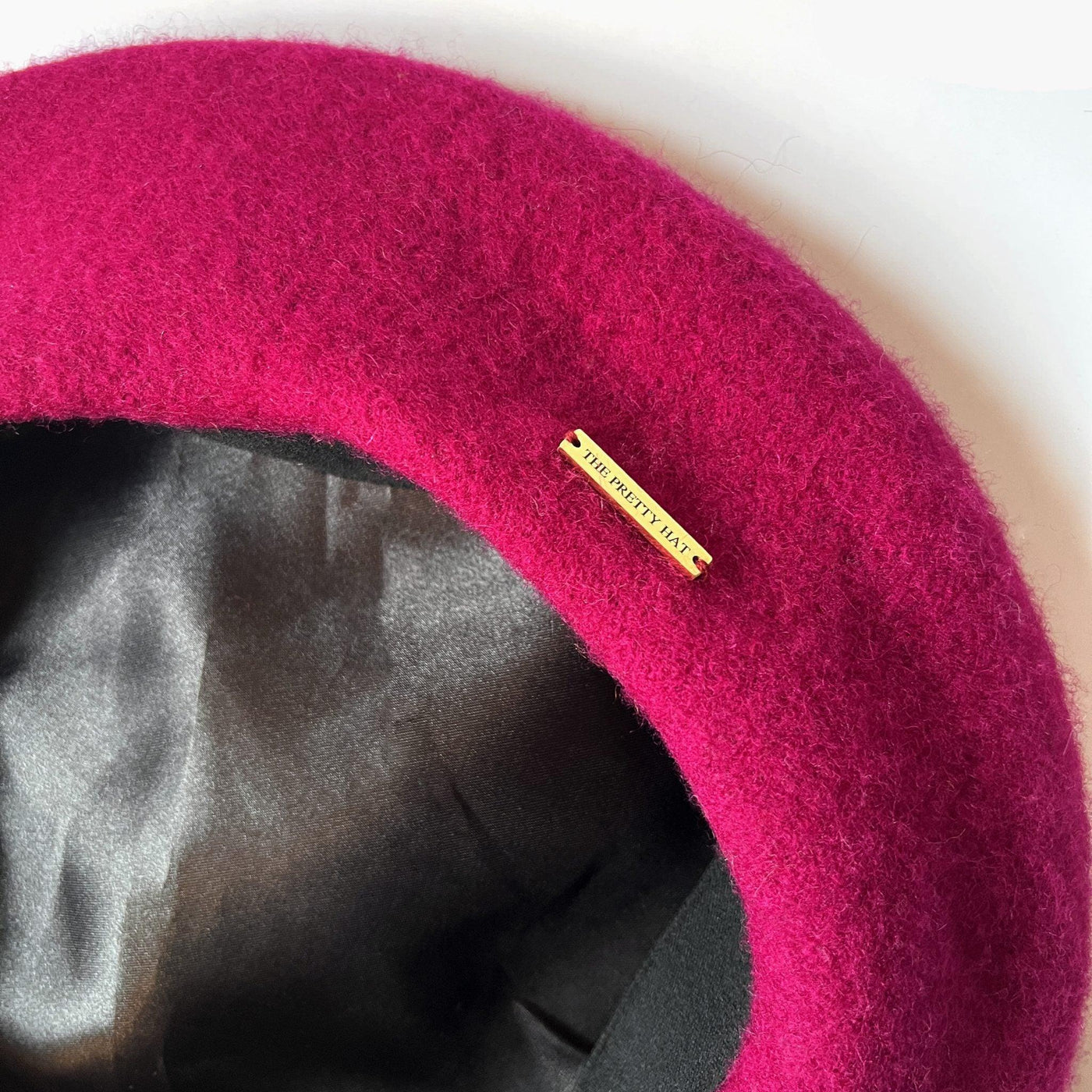 Danielle Satin Lined Beret - Fuschia - The Pretty Hat