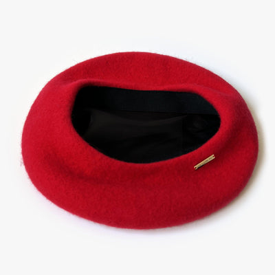 Danielle Satin Lined Beret - Bright Red - The Pretty Hat