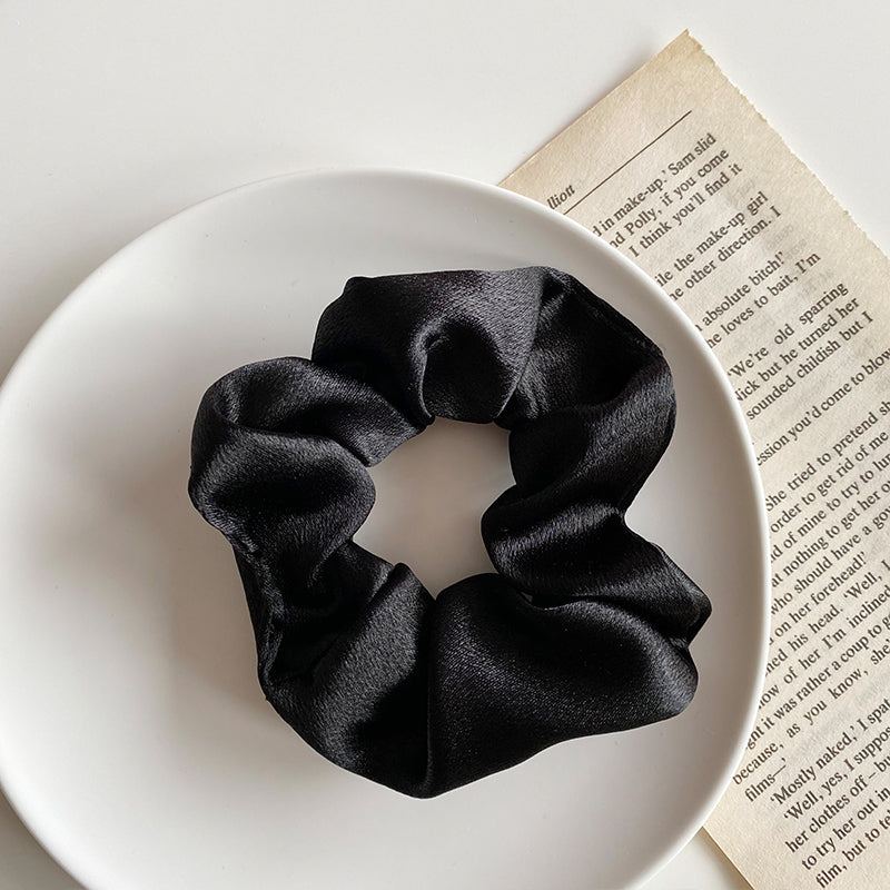 Satin Scrunchie - Black - The Pretty Hat