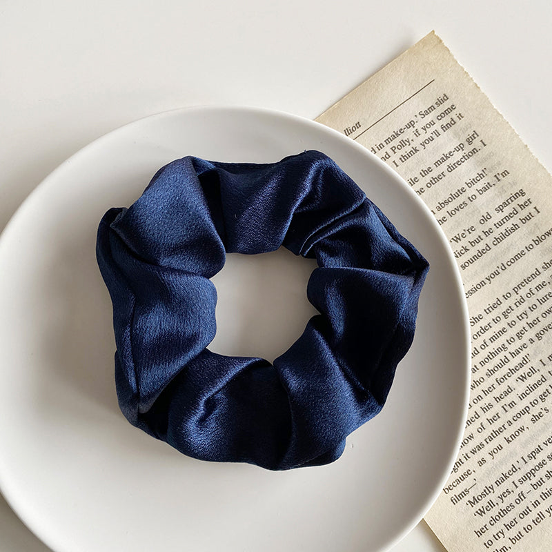 Satin Scrunchie - Navy - The Pretty Hat