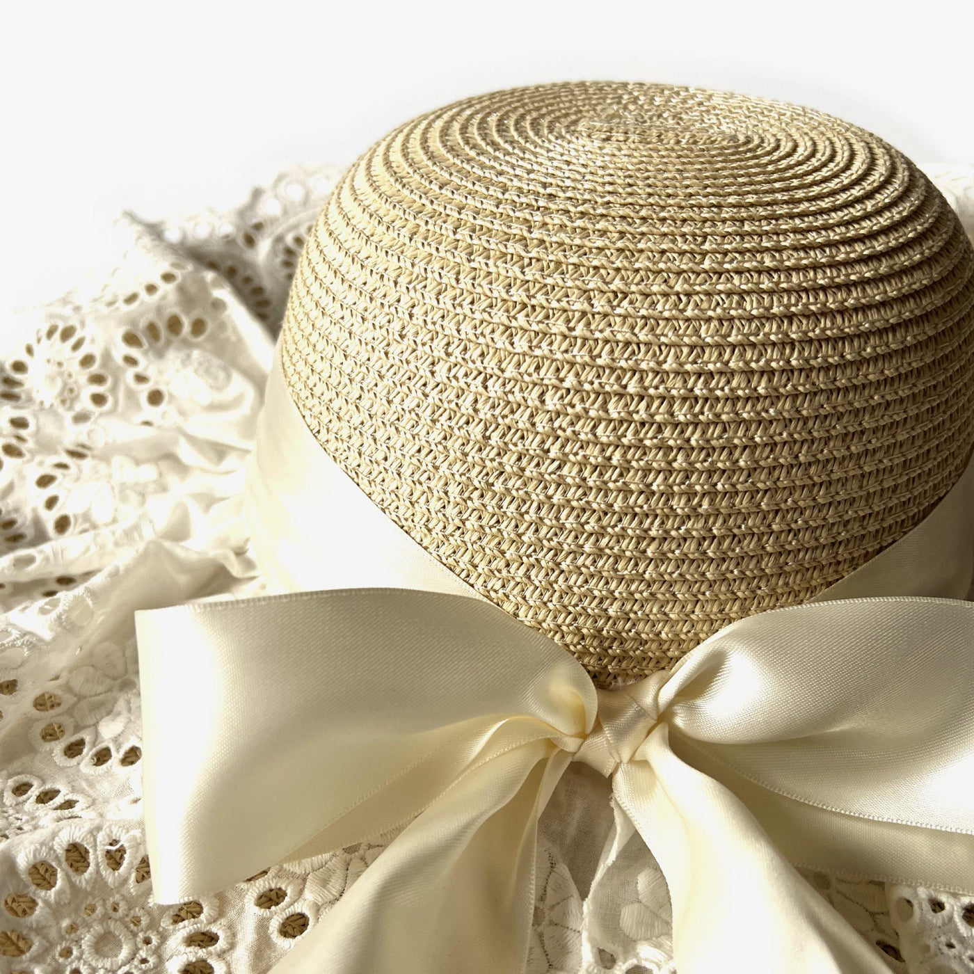 Daphne Broderie Anglaise Straw Hat - The Pretty Hat