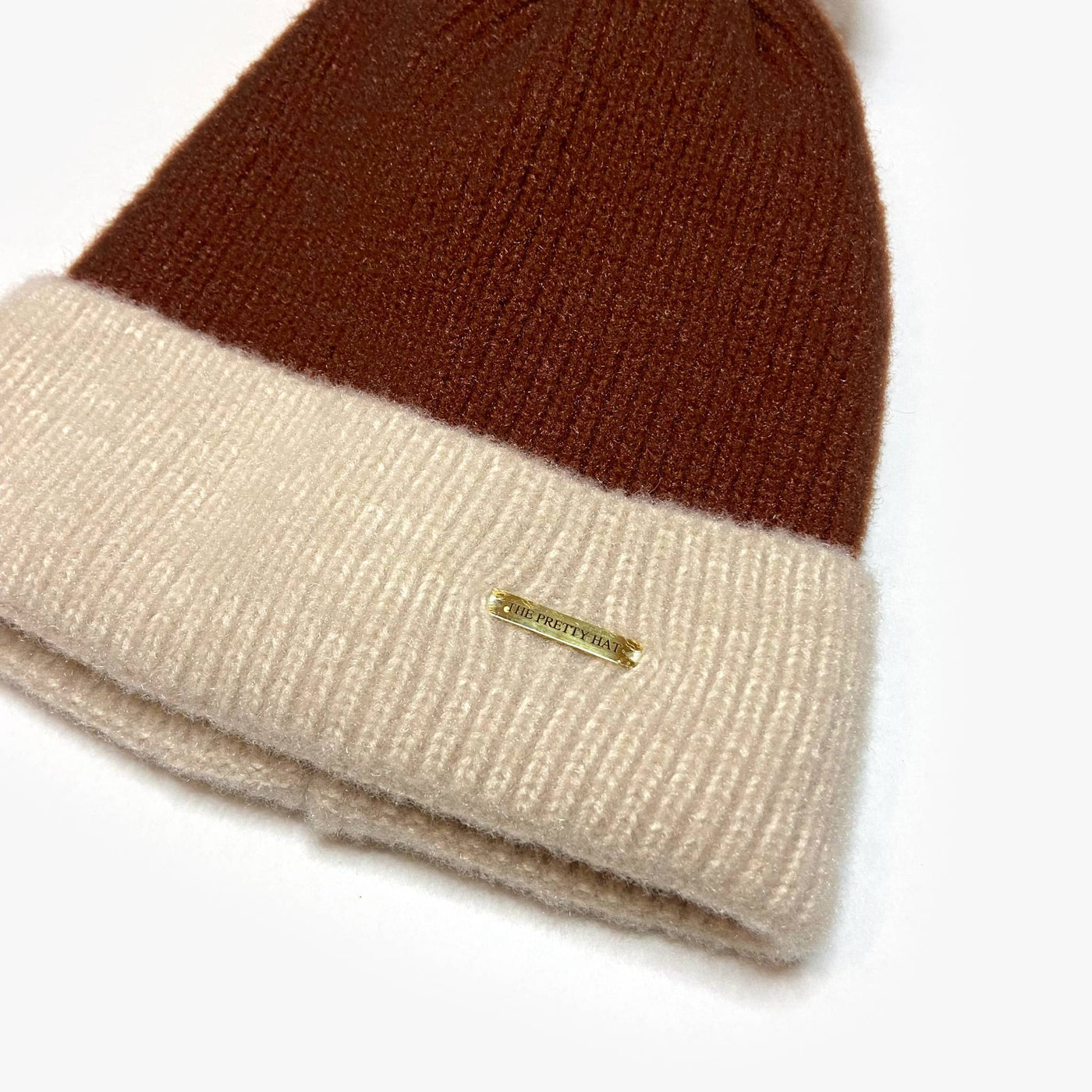 Jody Two Tone Fleece Lined Beanie - Mocha - The Pretty Hat