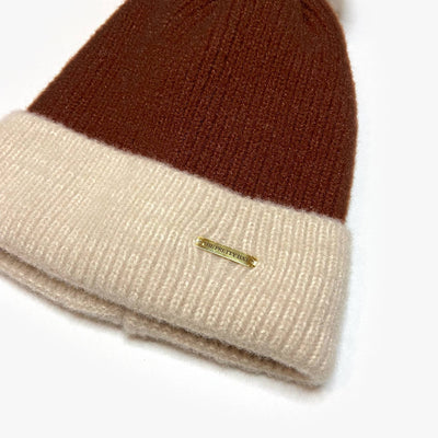 Jody Two Tone Fleece Lined Beanie - Mocha - The Pretty Hat