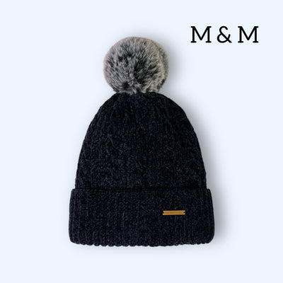 Chenille Fleece Lined Beanie - Frosty Navy