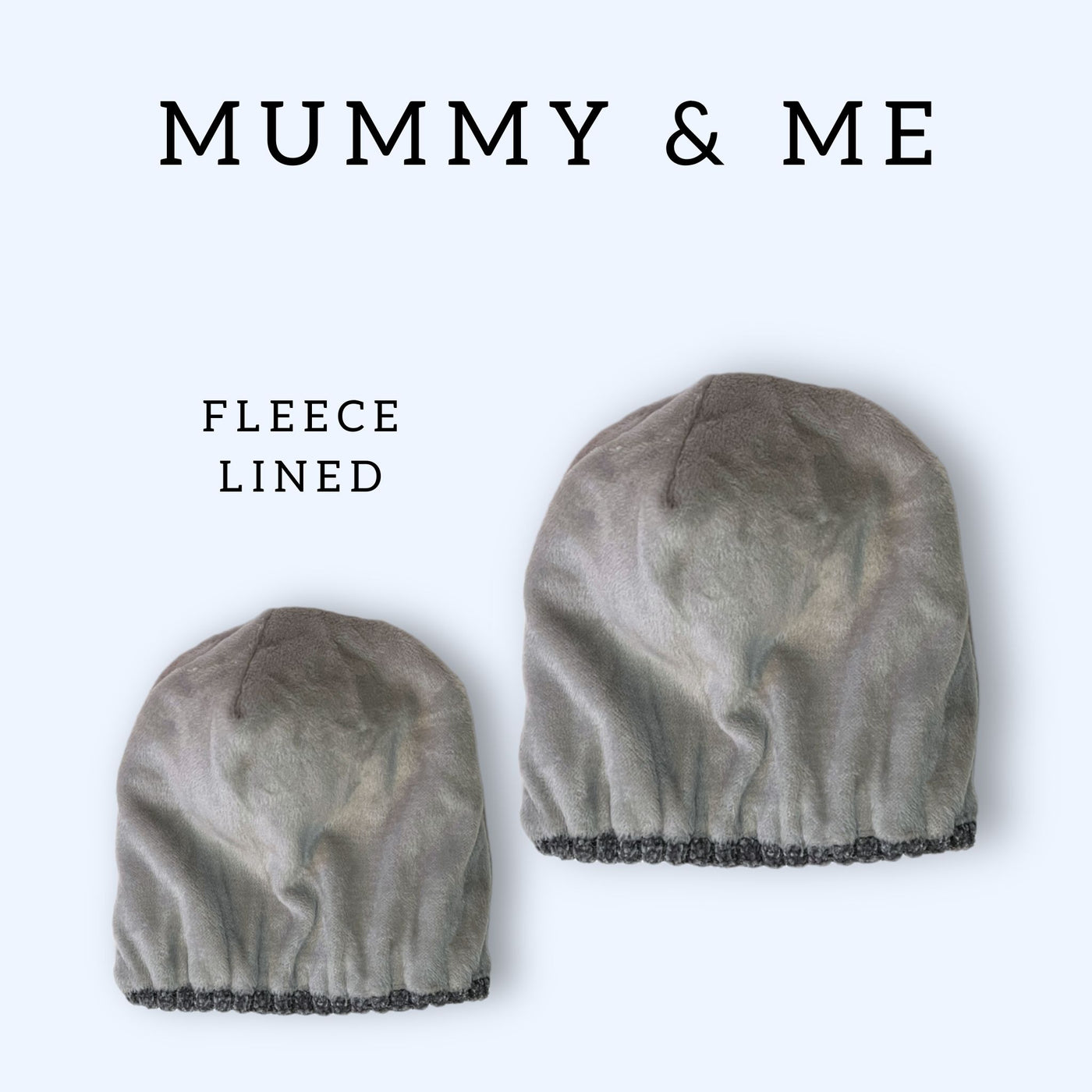 Mummy & Me Fleece Lined Beanie Bundle - Frosty Grey