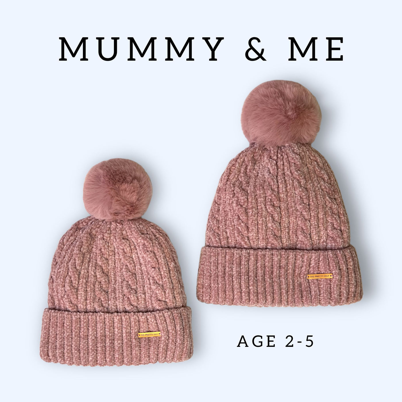 Mummy & Me Fleece Lined Beanie Bundle - Simply Pink