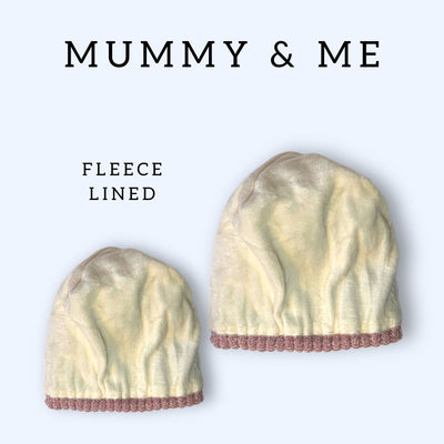 Mummy & Me Fleece Lined Beanie Bundle - Simply Pink