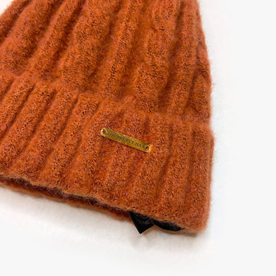 Laura Satin Lined Beanie With Detachable Pom - Pumpkin Spice - The Pretty Hat