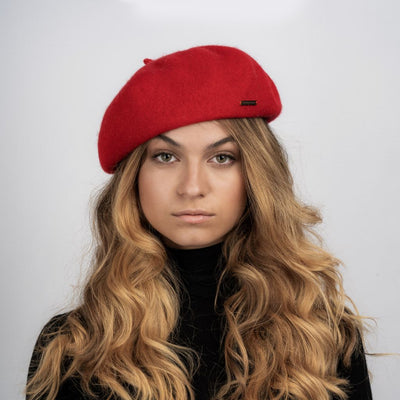 Regina Adjustable Wool Beret - Pillarbox Red - The Pretty Hat